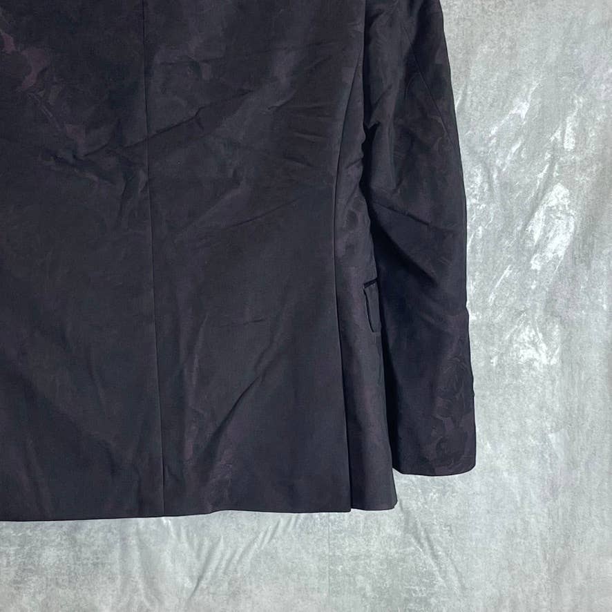 ALFANI Men's Black-Purple Floral Short Slim-Fit Stretch Two-Button Sport Coat