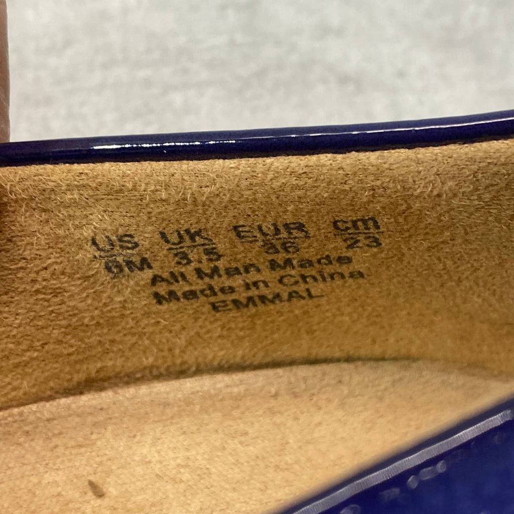 NATURALIZER Women's Haven Blue Faux Leather Emmal Lug-Sole Chain Loafers SZ 6