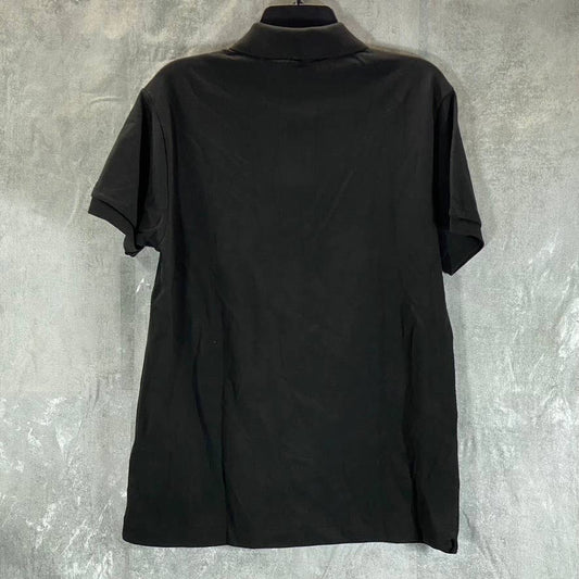 LACOSTE Men's Solid Black Classic-Fit Pique Short-Sleeve Polo Shirt SZ 4/M