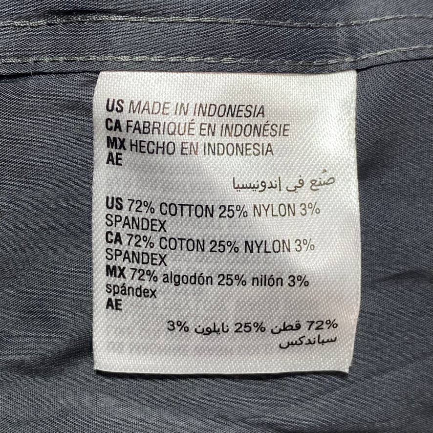 ALFANI Dark Grey Slim-Fit Stretch Solid Dress Shirt SZ L