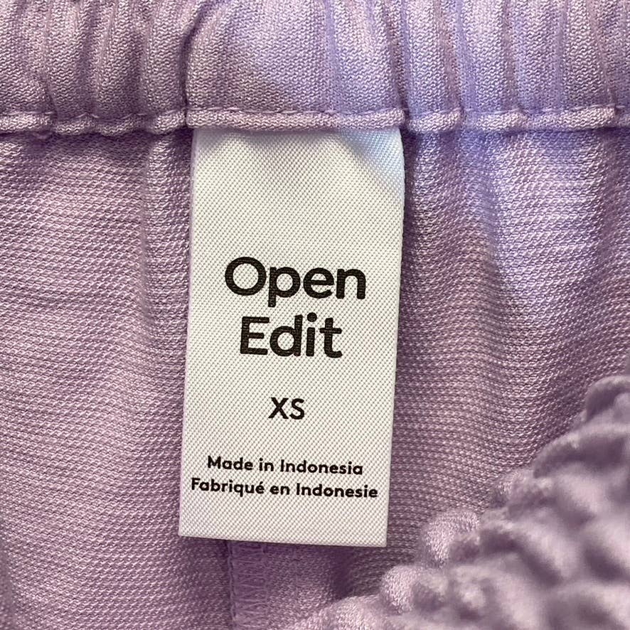 OPEN EDIT Women's Purple Bloom Smocked Drawstring Waist Pull-On Shorts SZ XS