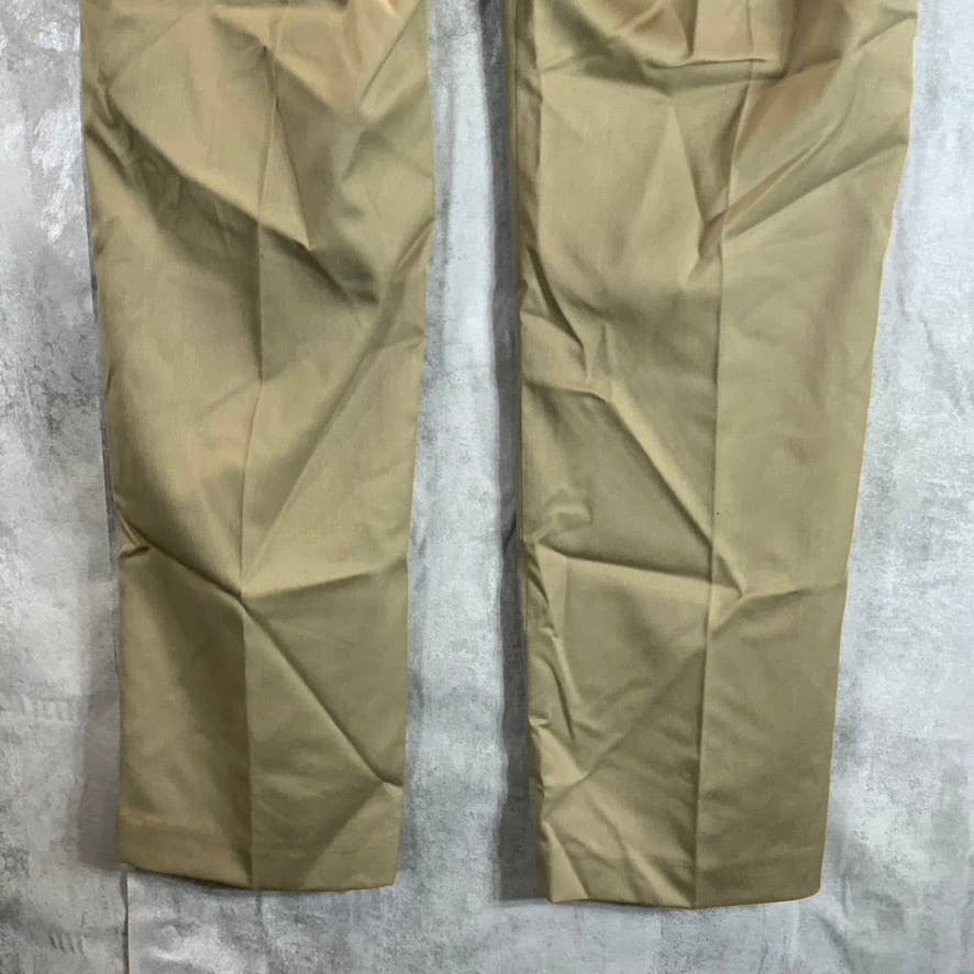 PERRY ELLIS PORTFOLIO Men's Tan Mini Check Slim-Fit Stretch Dress Pants SZ 36X32