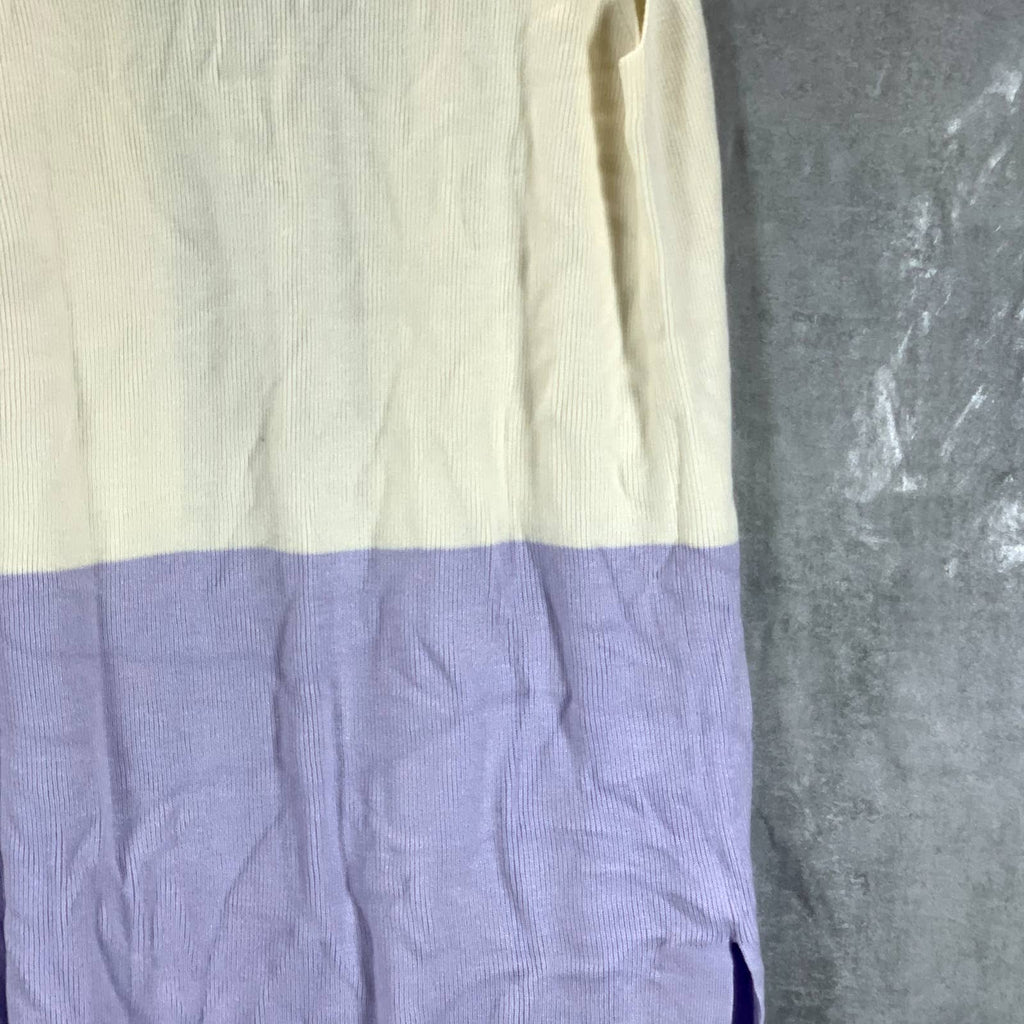 ALFANI Women's Lightest Lilac Colorblock Open-Front Sleeveless Cardigan SZ S