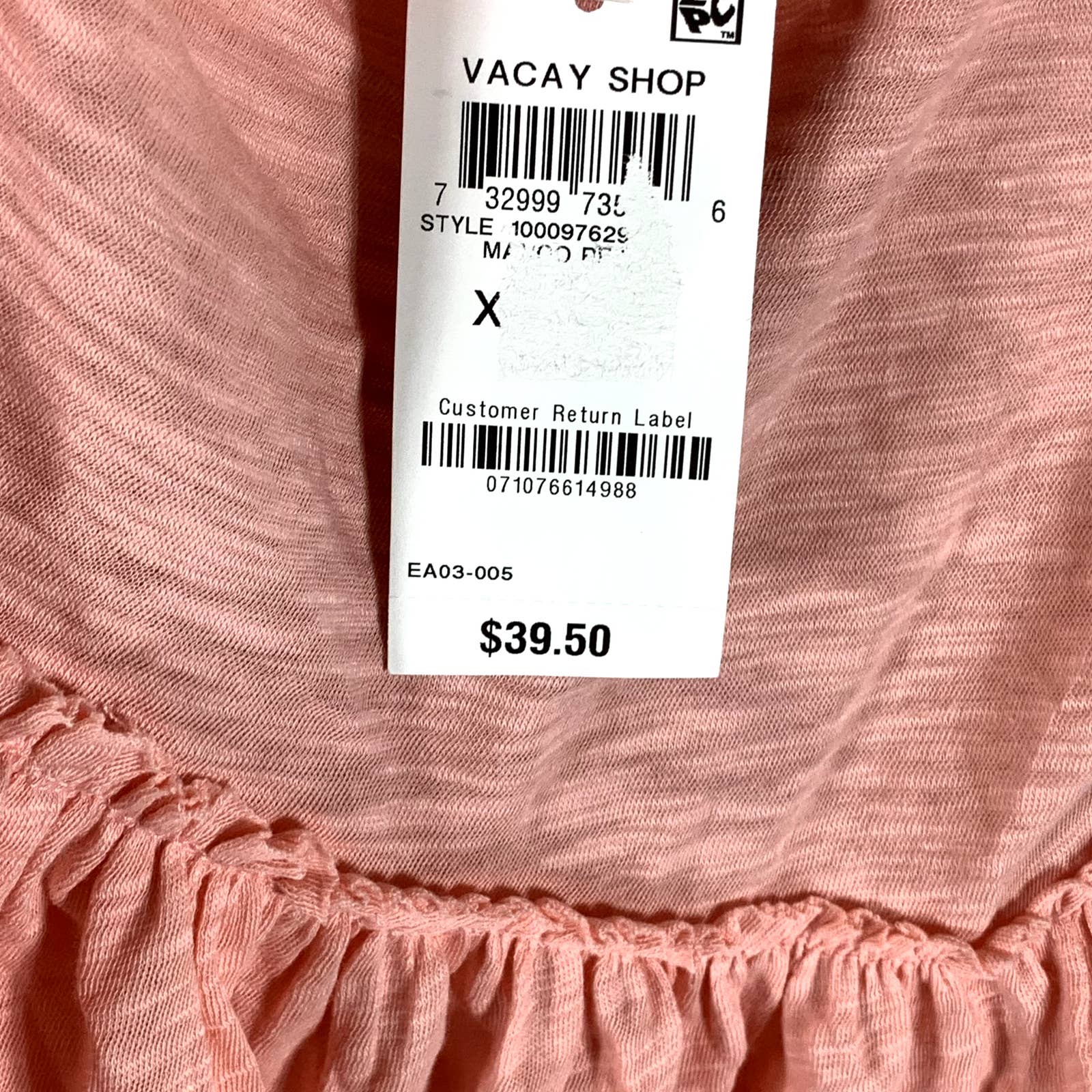 INC INTERNATIONAL CONCEPTS Women's Mango Beach V Tie-Back Ruffled Top SZ XL