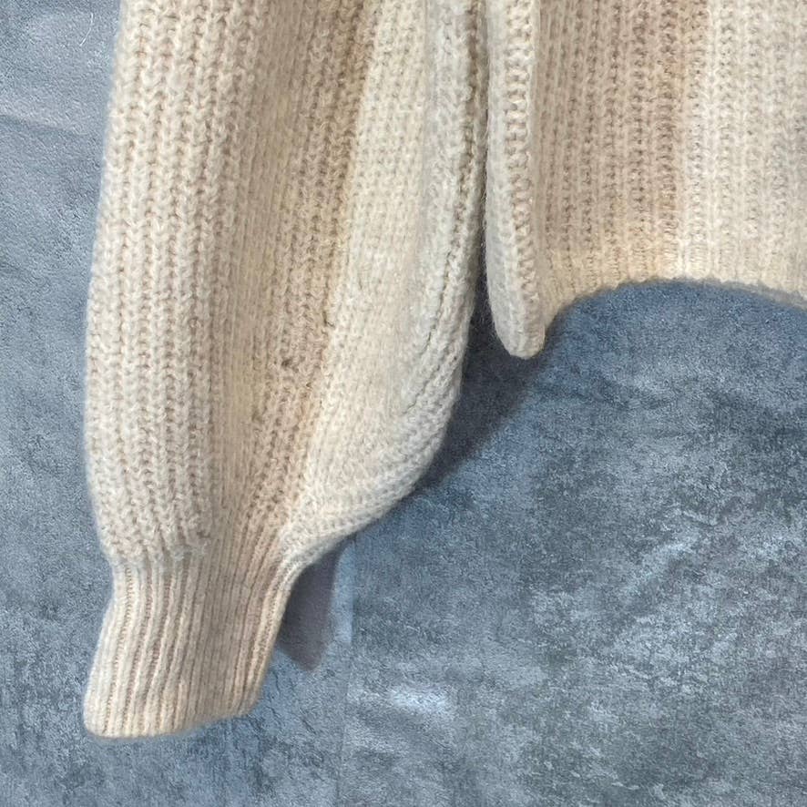 TOPSHOP Women's Nude Crewneck Knit Long Sleeve Pullover Crop Sweater SZ 4-6