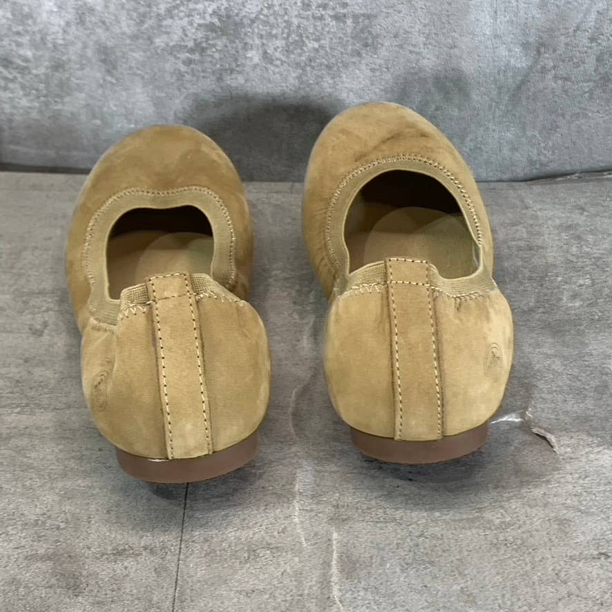 CHARLESTON SHOE CO Women's Tan Leather Gigi Round-Toe Slip-On Ballet Flats SZ 7