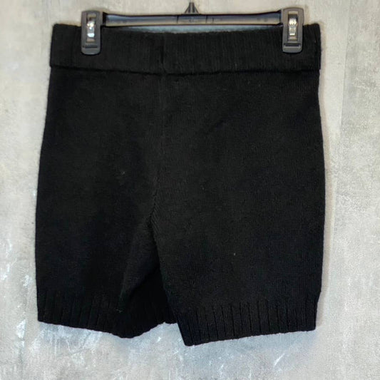 TOPSHOP Women's Solid Black Micro Knit High-Rise Ribbed Elastic Pull-On Bike Shorts SZ 8-10