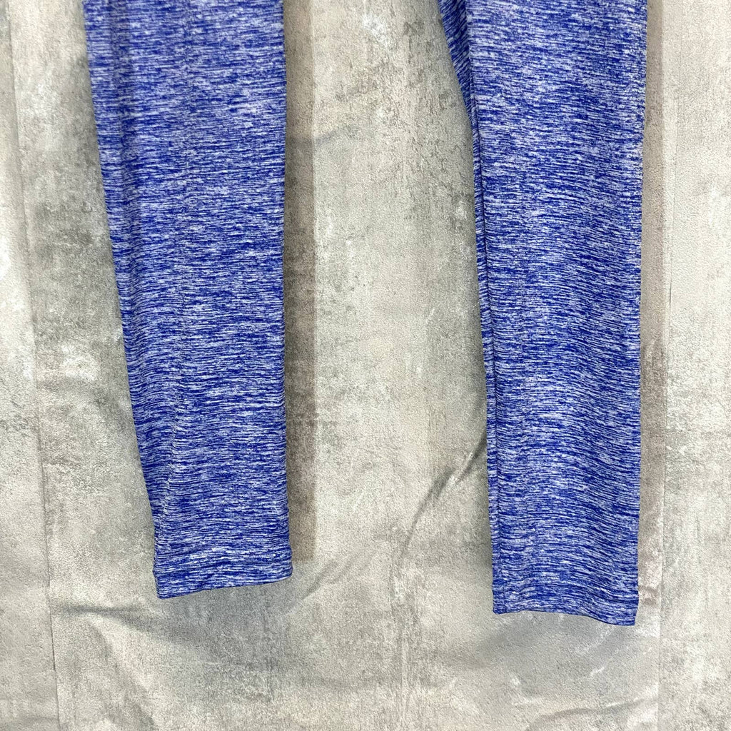 PRO-FIT Activewear Women's Blue Melange Scrunched Cut-Out Pull-On Crop Leggings SZ M