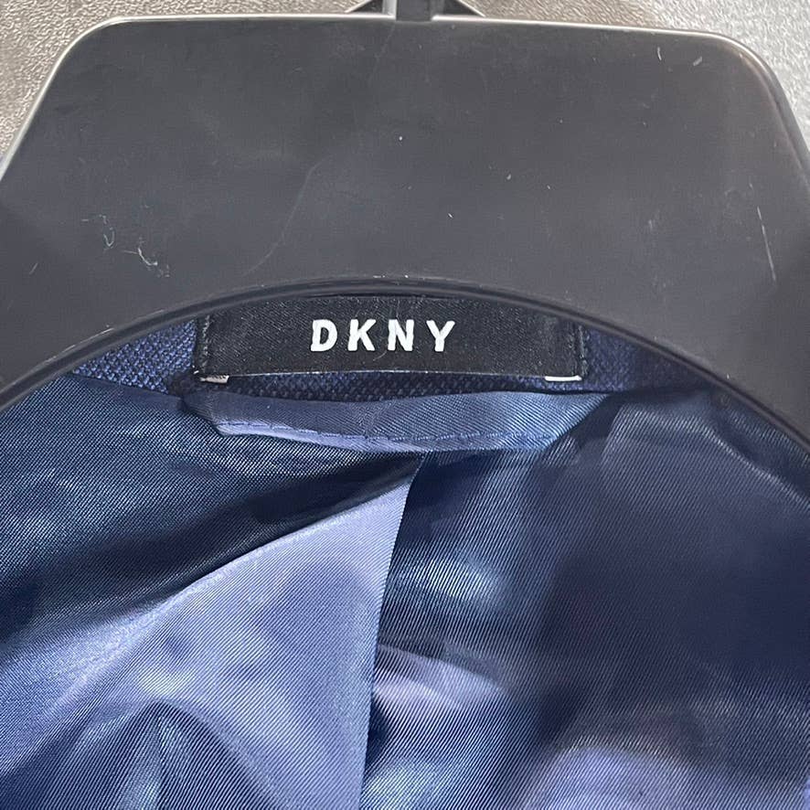 DKNY Men's Blue Textured Long Modern-Fit Stretch Two-Button Suit jacket SZ 40L