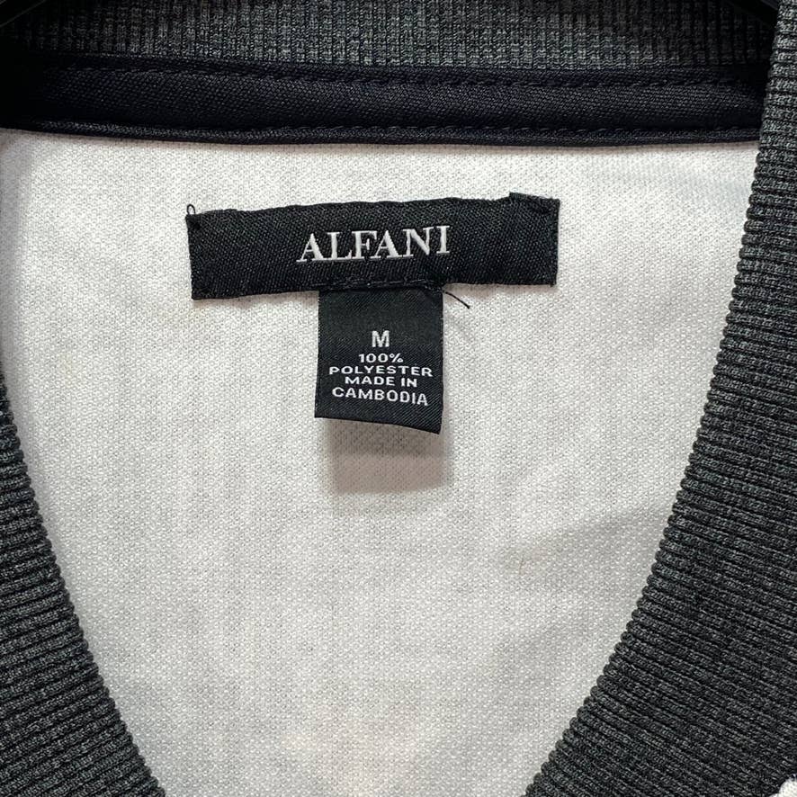 ALFANI White Abstract Print Jacket SZ M