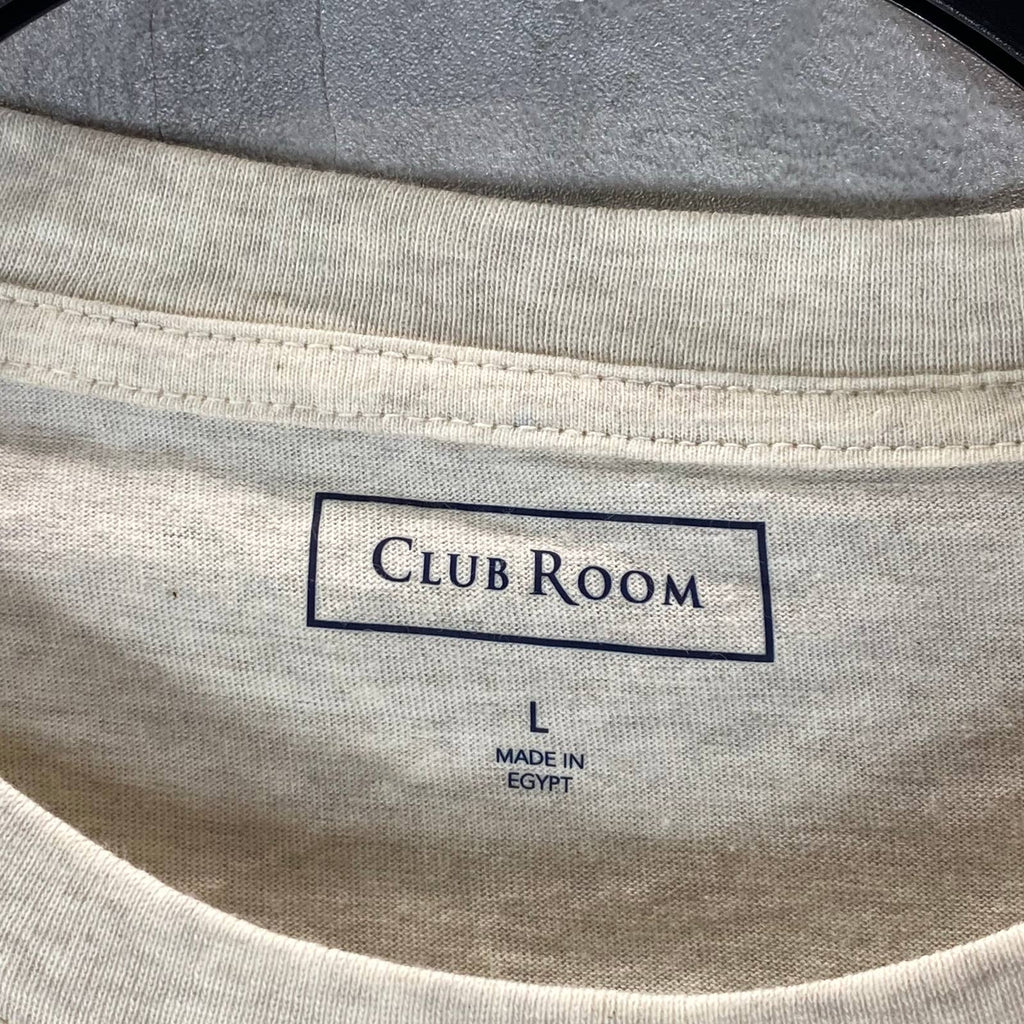 CLUB ROOM Men's Tan Solid Crewneck Classic-Fit Short-Sleeve T-Shirt SZ L