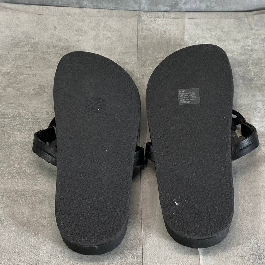 XOXO Women's Black Peace Geometric Design Slip-On Thong Sandals SZ 9.5