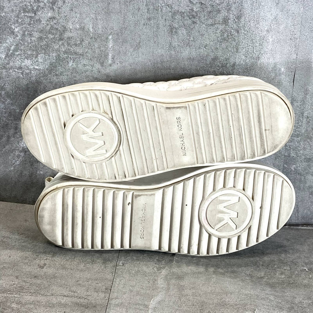 MICHAEL MICHAEL KORS Women's White Emmett Puffy Embossed Platform SneakersSZ 8.5
