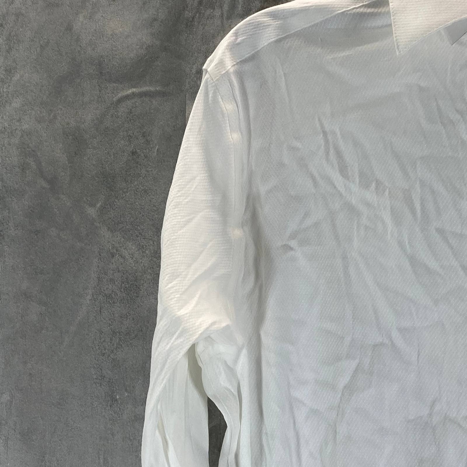 ALFANI Men's White Athletic-Fit Performance Stretch Twill Textured Shirt SZ S