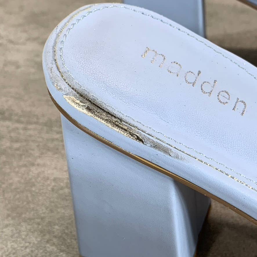 MADDEN GIRL Women's Blue Ribbon Gracy Braided Square-Toe Block-Heel Sandals SZ10