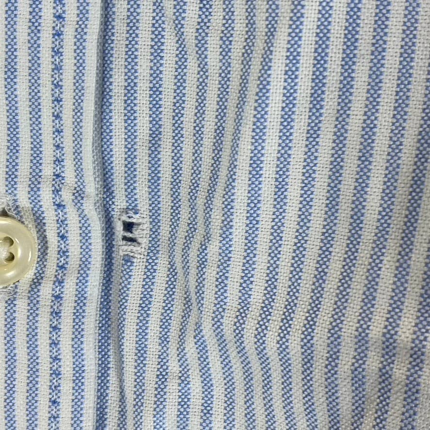 TOMMY HILFIGER Men's Collection Blue Custom-Fit New England Stripe Shirt SZ XL