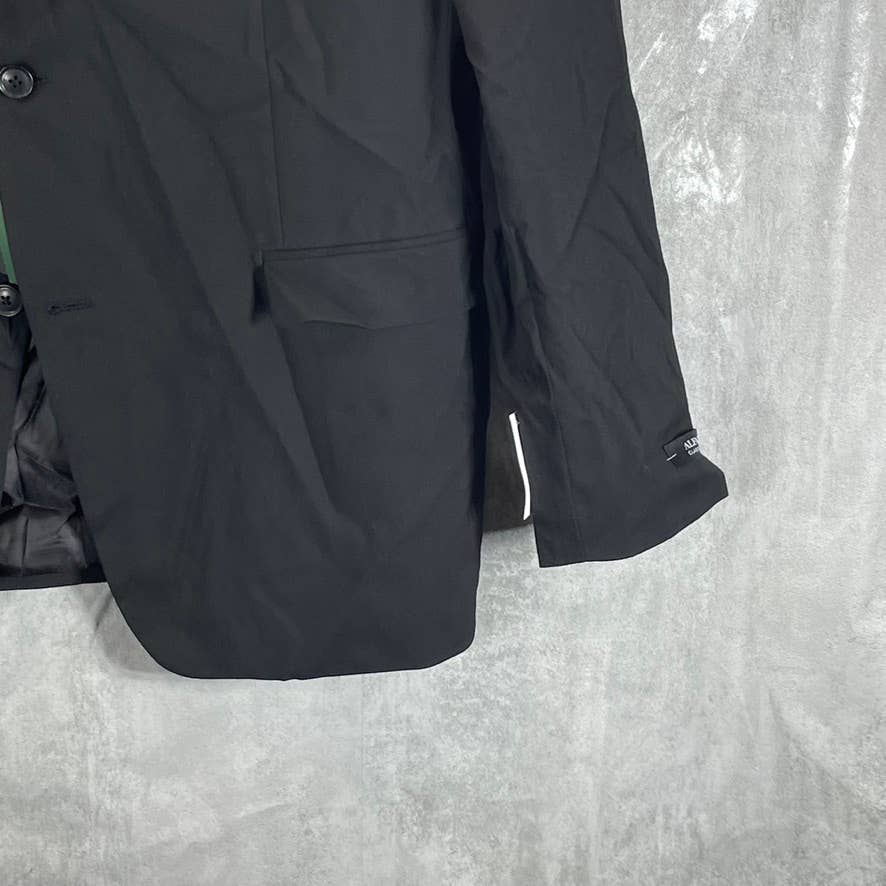 ALFANI Men's Solid Black Long Classic-Fit Stretch Two-Button Suit Jacket SZ 44L