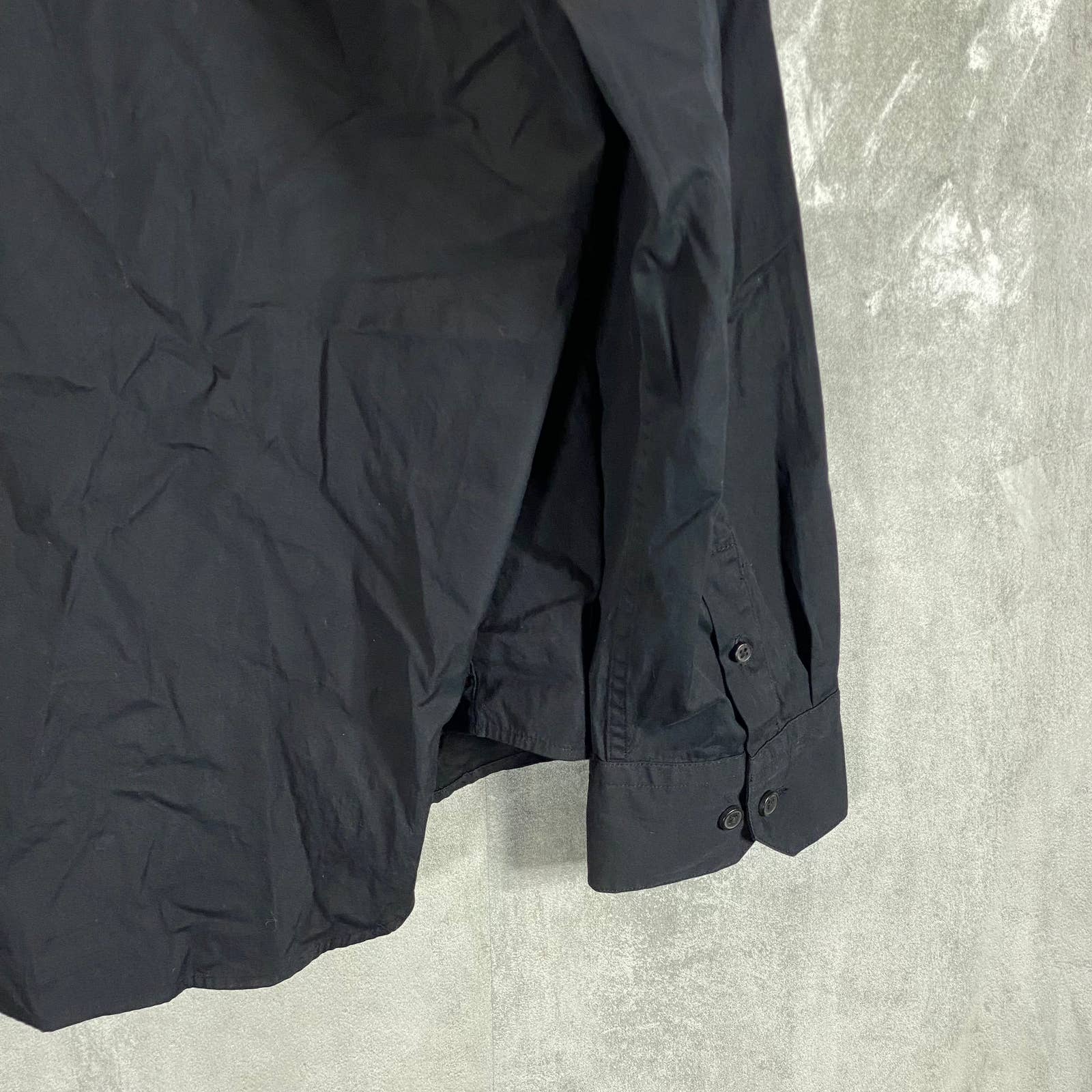 CALVIN KLIEN Men's Black Beauty Solid Patch Pocket Button-Down Easy Shirt SZ XL