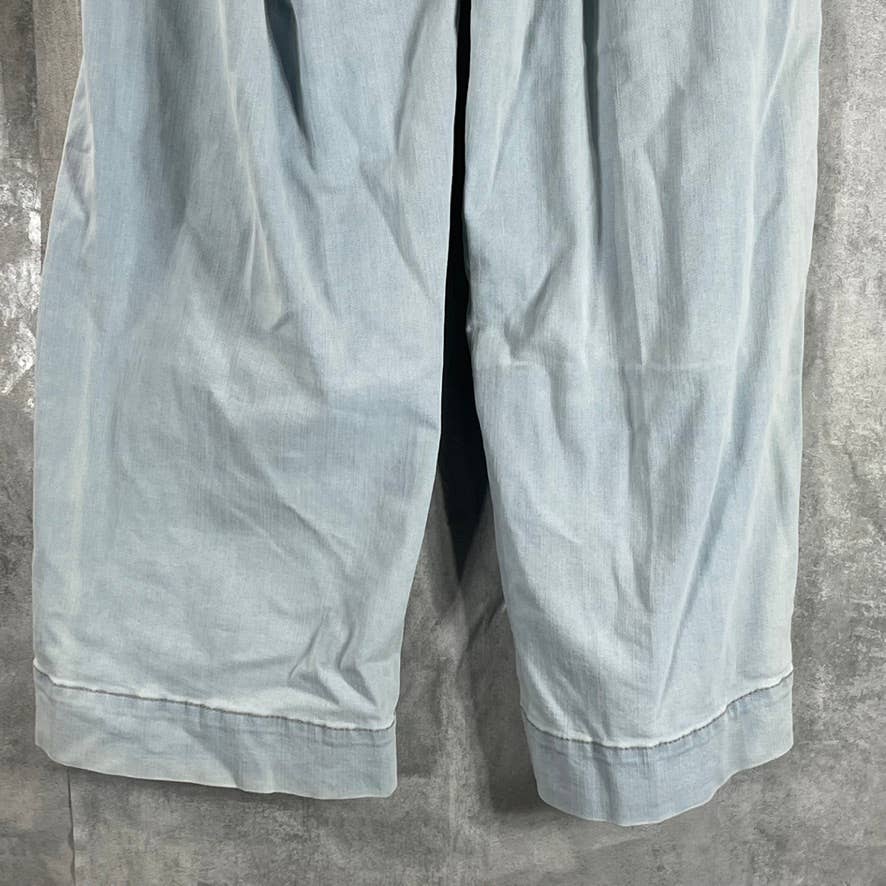 CHARTER CLUB Women's Light Wash Denim Boca Belted Crop Wide-Leg Pants SZ 4
