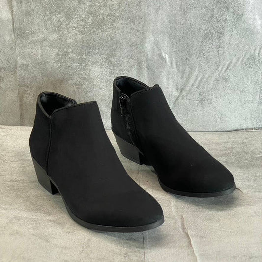 STYLE & CO Women's Black Wileyy Almond-Toe Block-Heel Ankle Booties SZ 6.5