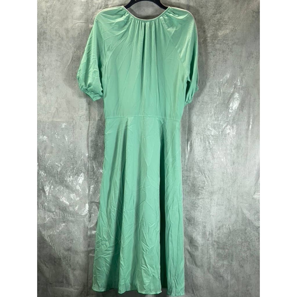 ALFANI Women's Fresh Spring Tie-Front Keyhole Elbow-Sleeve Midi Dress SZ M