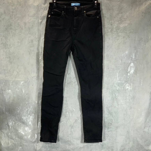 7 FOR ALL MANKIND Women's Black Coated High-Rise Ankle Skinny Jeans SZ 27