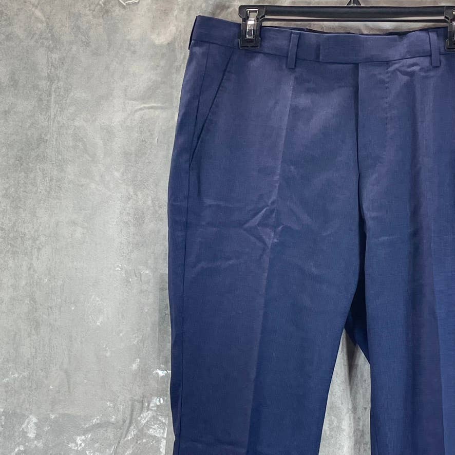 HUGO BOSS Men's Navy Virgin Wool Regular-Fit Trousers SZ 38R