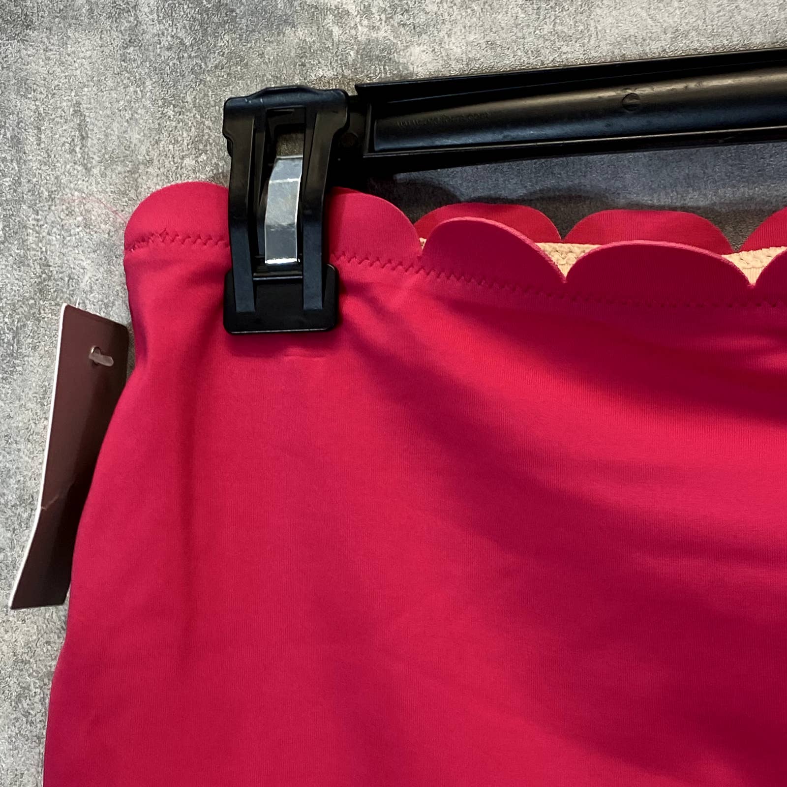 CHELSEA28 Women's Pink Bright Scallop High-Waist Bikini Bottoms SZ S