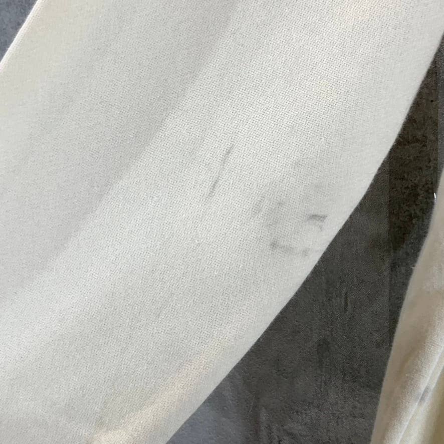 STYLE & CO Women's Antique Cream Ribbed Crewneck Graphic Pullover Sweatshirt SZM