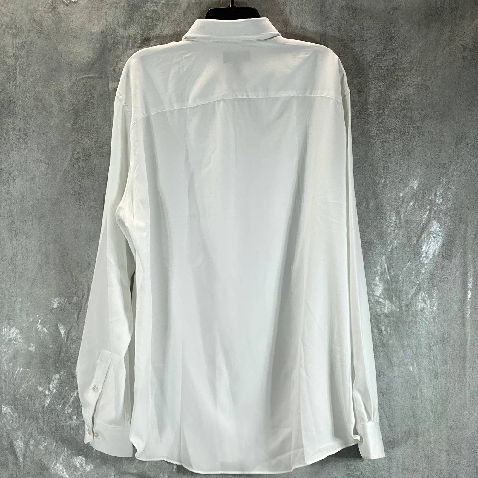 ALFANI Men's White Slim-Fit 4-Way Stretch Solid Dress Shirt SZ XL(17/17.5 36-37)