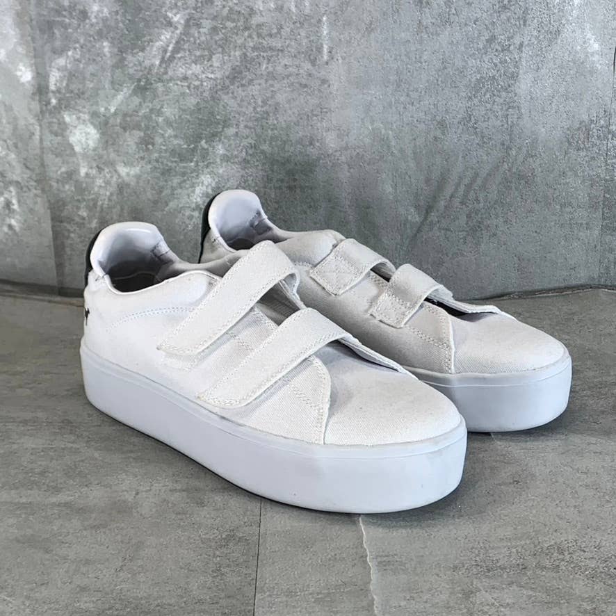 GOATS Kids White Canvas The 305 2-Strap Slip-On Platform Sneakers SZ 4