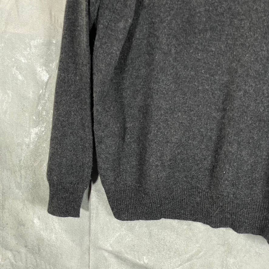 CLUB ROOM Men's Charcoal Cashmere V-Neck Long-Sleeve Pullover Sweater SZ L