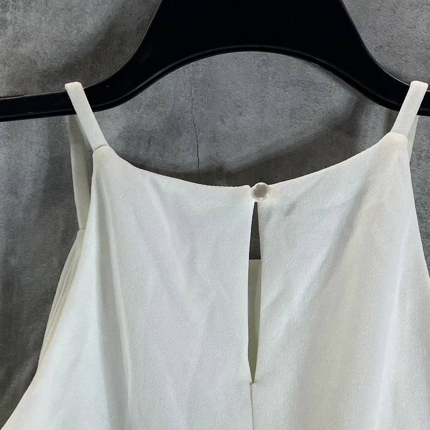 BCX DRESSES Juniors' Off-White Halter Asymmetrical Rhinestone Hem Dress SZ L