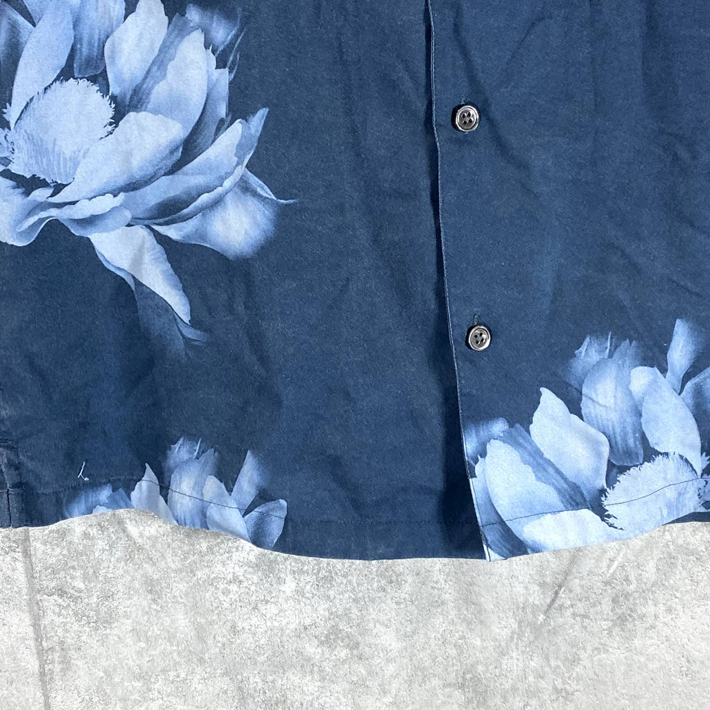 THEORY Men's Heron Multi Floral-Print Short-Sleeve Button-Front Shirt SZ S