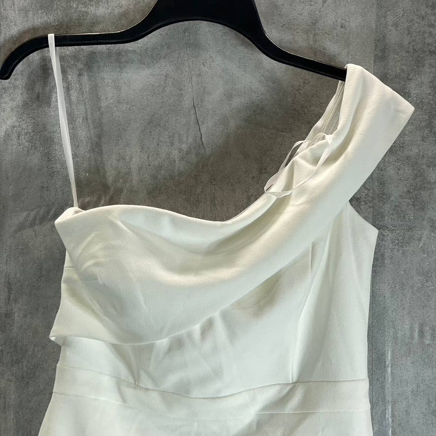 AQUA FORMAL Women's White One-Shoulder Scuba Crepe Bodycon Mini Dress SZ 8