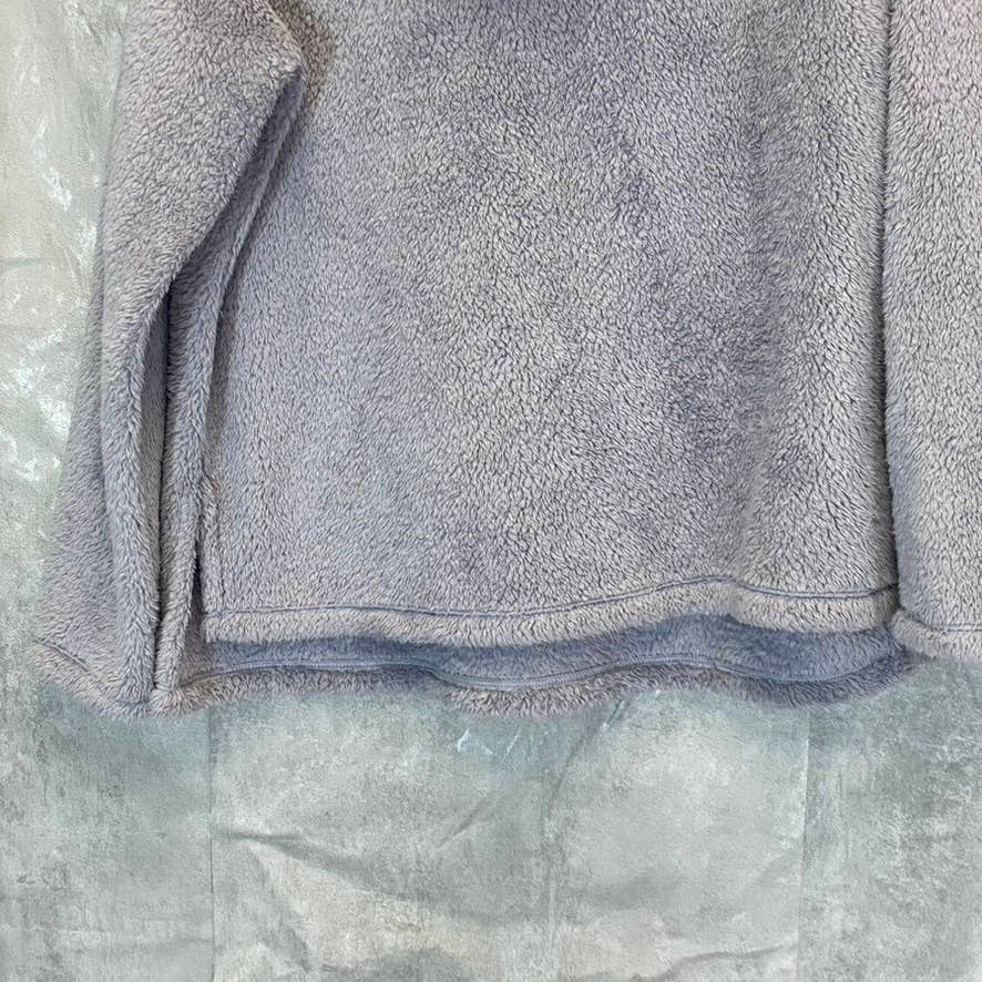 ZELLA Women's Grey Dapple Furry Fleece Funnel Neck Long Sleeve Pullover SZ XL