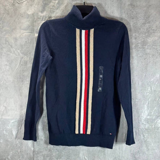 TOMMY HILFIGER Women's Sky Captain Stella Striped Cotton Turtleneck Sweater SZXS