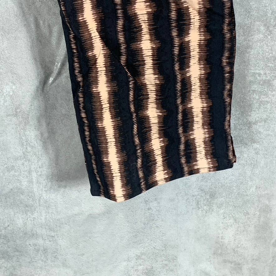 INC INTERNATIONAL CONCEPTS Women's Noir Stripe Printed Skinny Crop Pants SZ 4