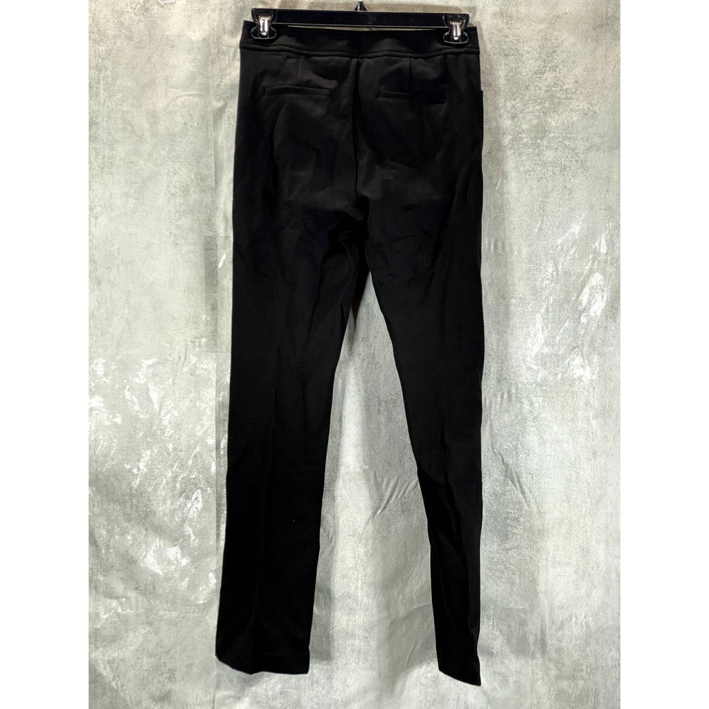 ANNE KLEIN Women's Black Solid Mid-Rise Compression Straight-Leg Pants SZ 2