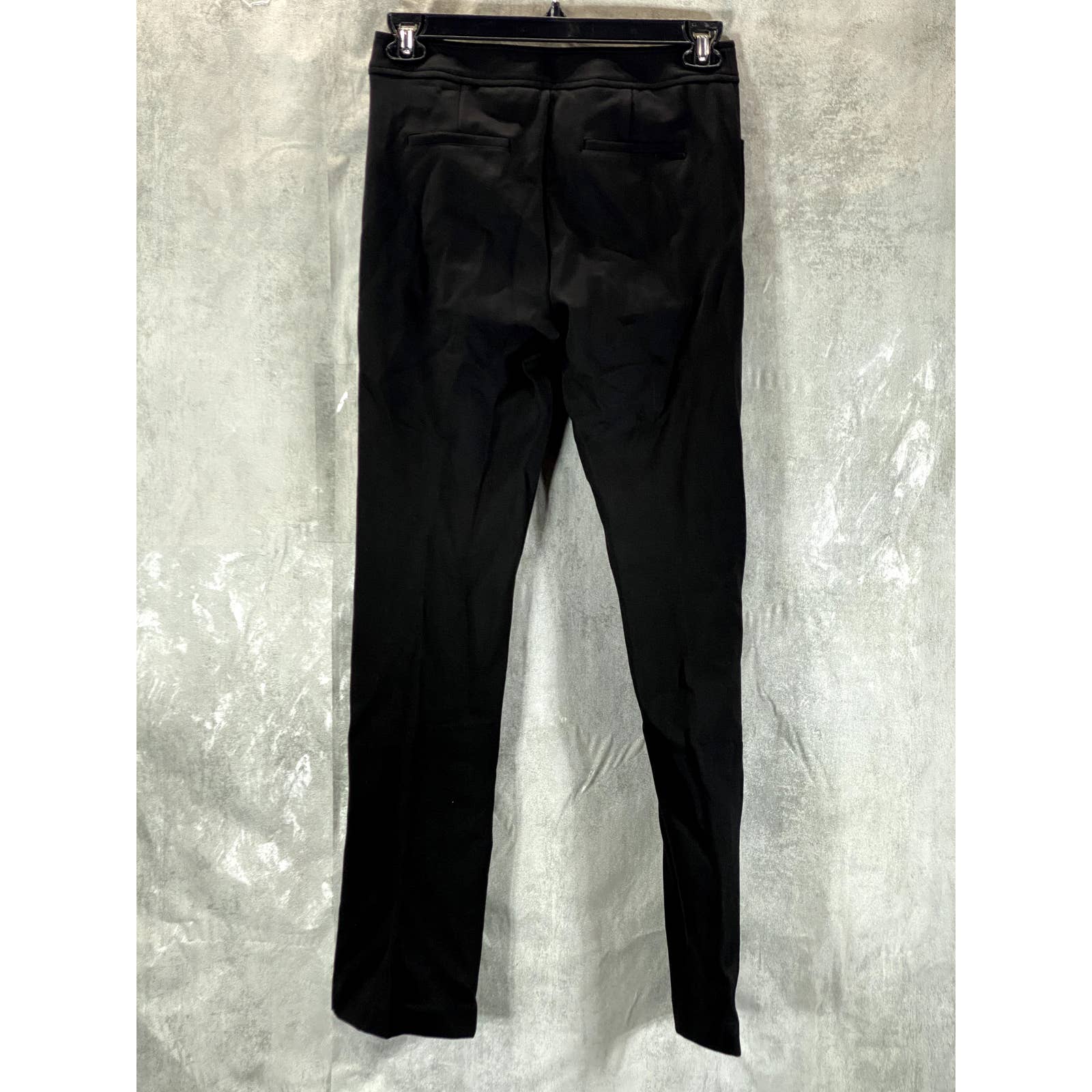 ANNE KLEIN Women's Black Solid Mid-Rise Compression Straight-Leg Pants SZ 2