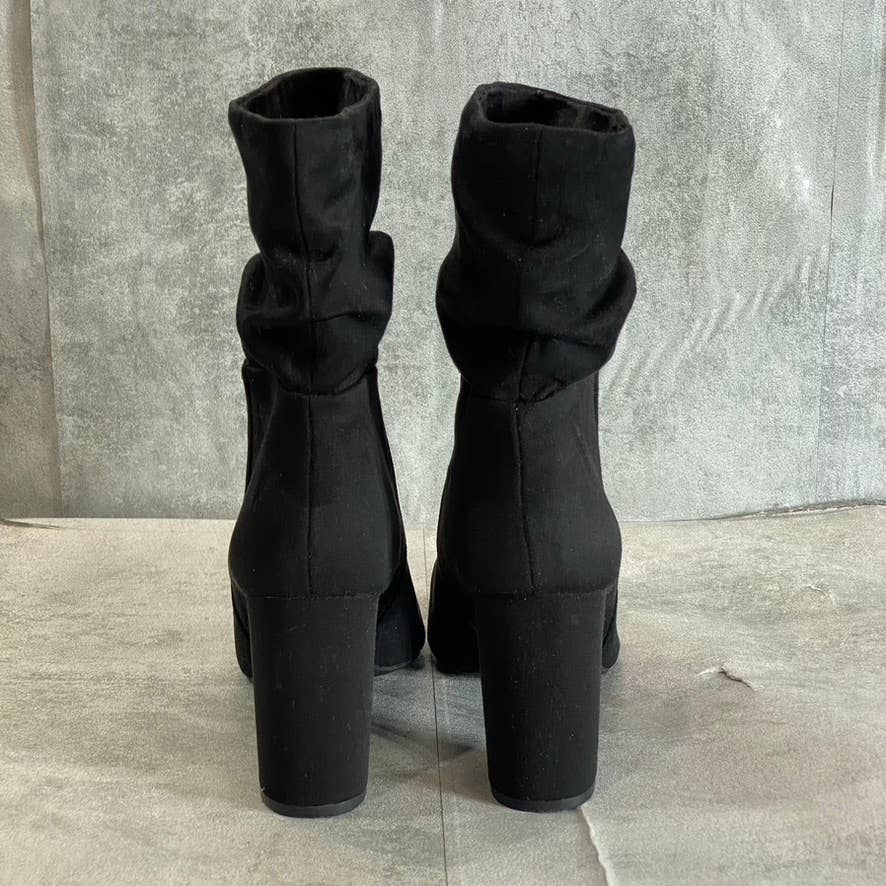 ZIGI SOHO Women's Black Saray Pointed-Toe Block-Heel Slouchy Pull-On Boots SZ8.5