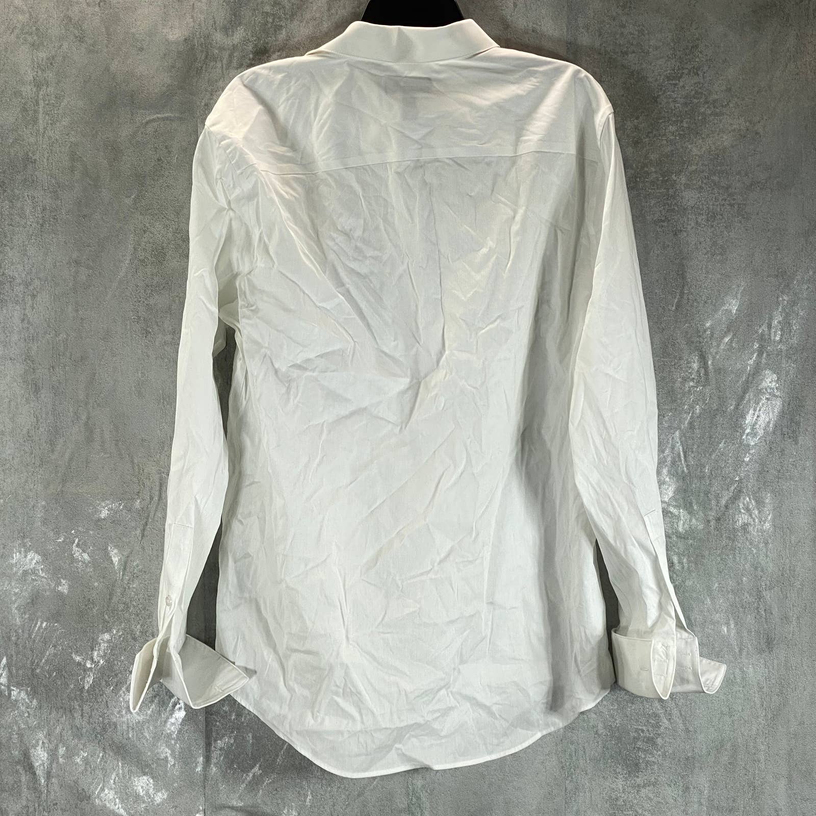 ALFANI Men's White Slim-Fit 2-Way Stretch Button-Up Long-Sleeve Dress Shirt SZ L