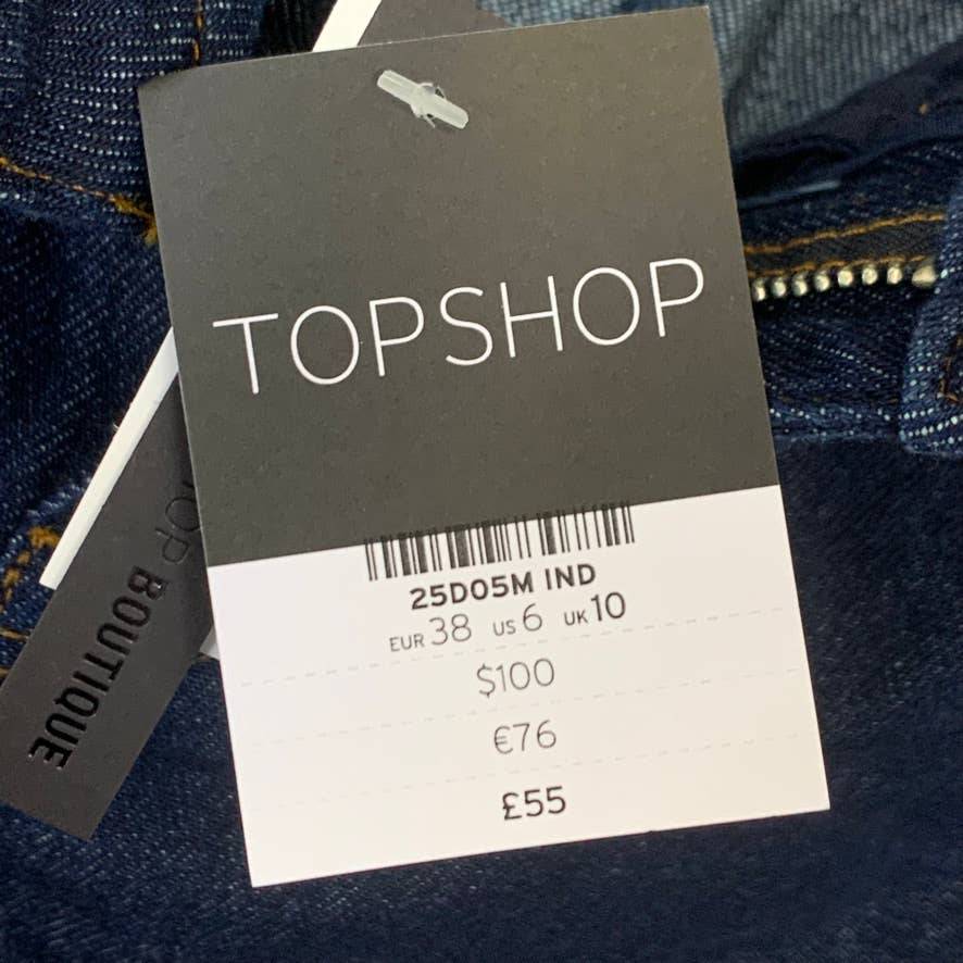 TOPSHOP BOUTIQUE Dark Wash High-Waisted Boyfriend Jeans SZ 6