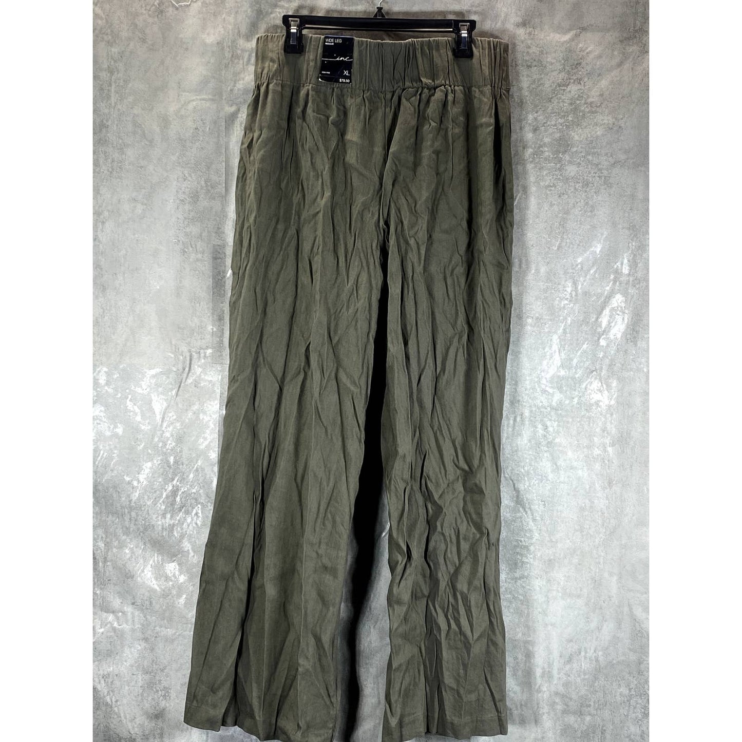 INC INTERNATIONAL Women's Moss Mountain Linen Pleated Buckle Wide-Leg Pants SZXL