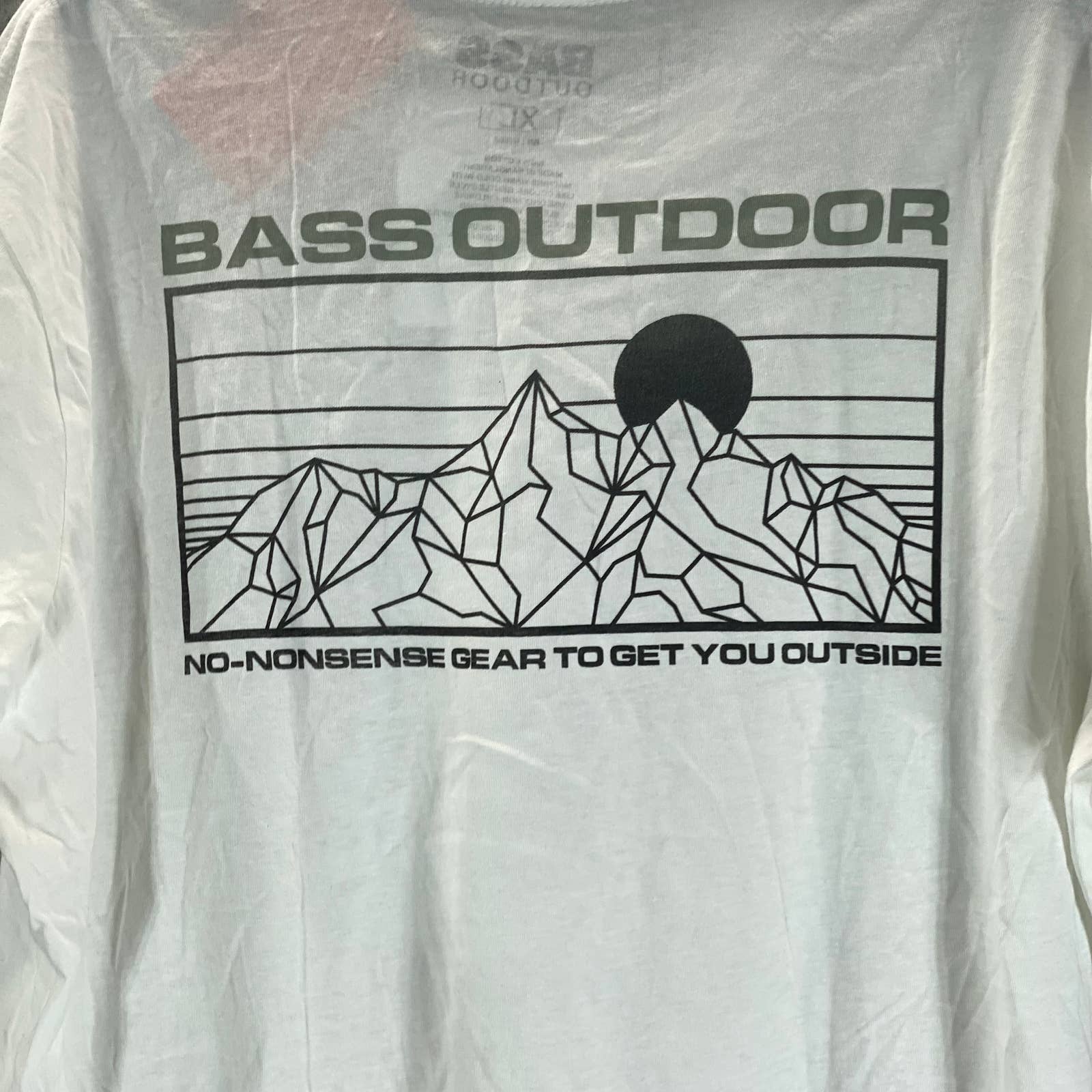 BASS OUTDOOR Men's Snow White Antlers Mountain Logo Graphic T-Shirt SZ XL