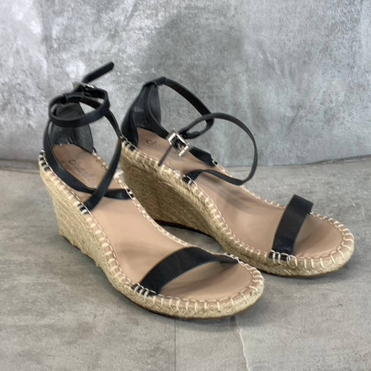 CHARLES BY CHARLES DAVID Women's Black Nola Wedge Espadrille Sandals SZ 11