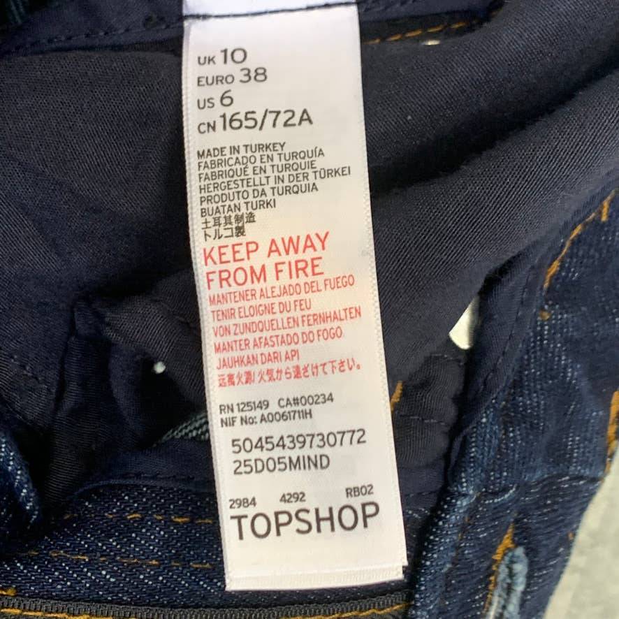 TOPSHOP BOUTIQUE Dark Wash High-Waisted Boyfriend Jeans SZ 6