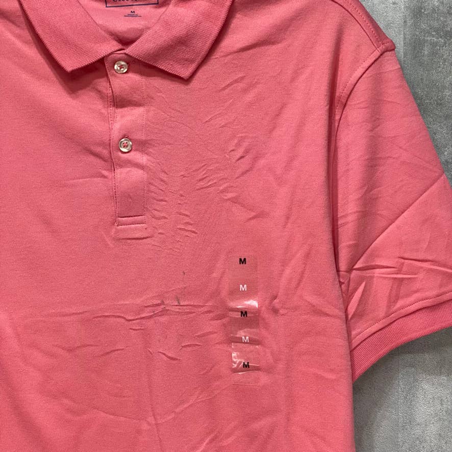 CLUB ROOM Pink Soft Touch Interlock Short Sleeve Polo Shirt SZ M