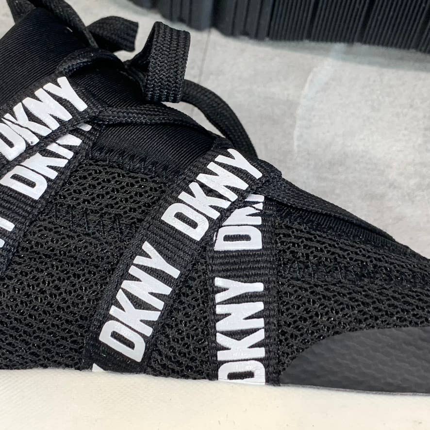 DKNY Women's Black Nash Round-Toe Lace-Up Slip-On Sneakers SZ 6