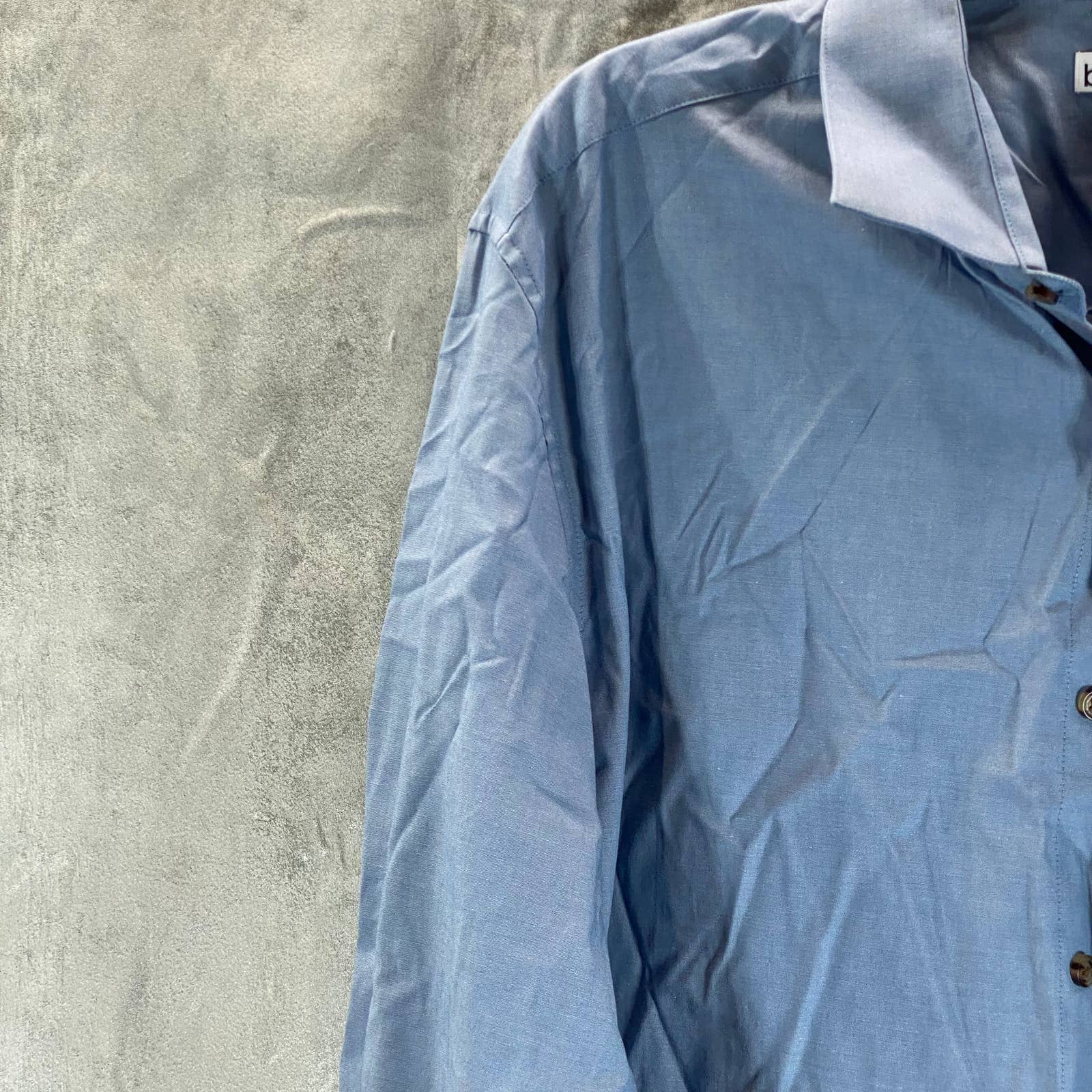 BAR III Men's LT Indigo Chambray Slim-Fit Stretch Button-Up Shirt SZ XL